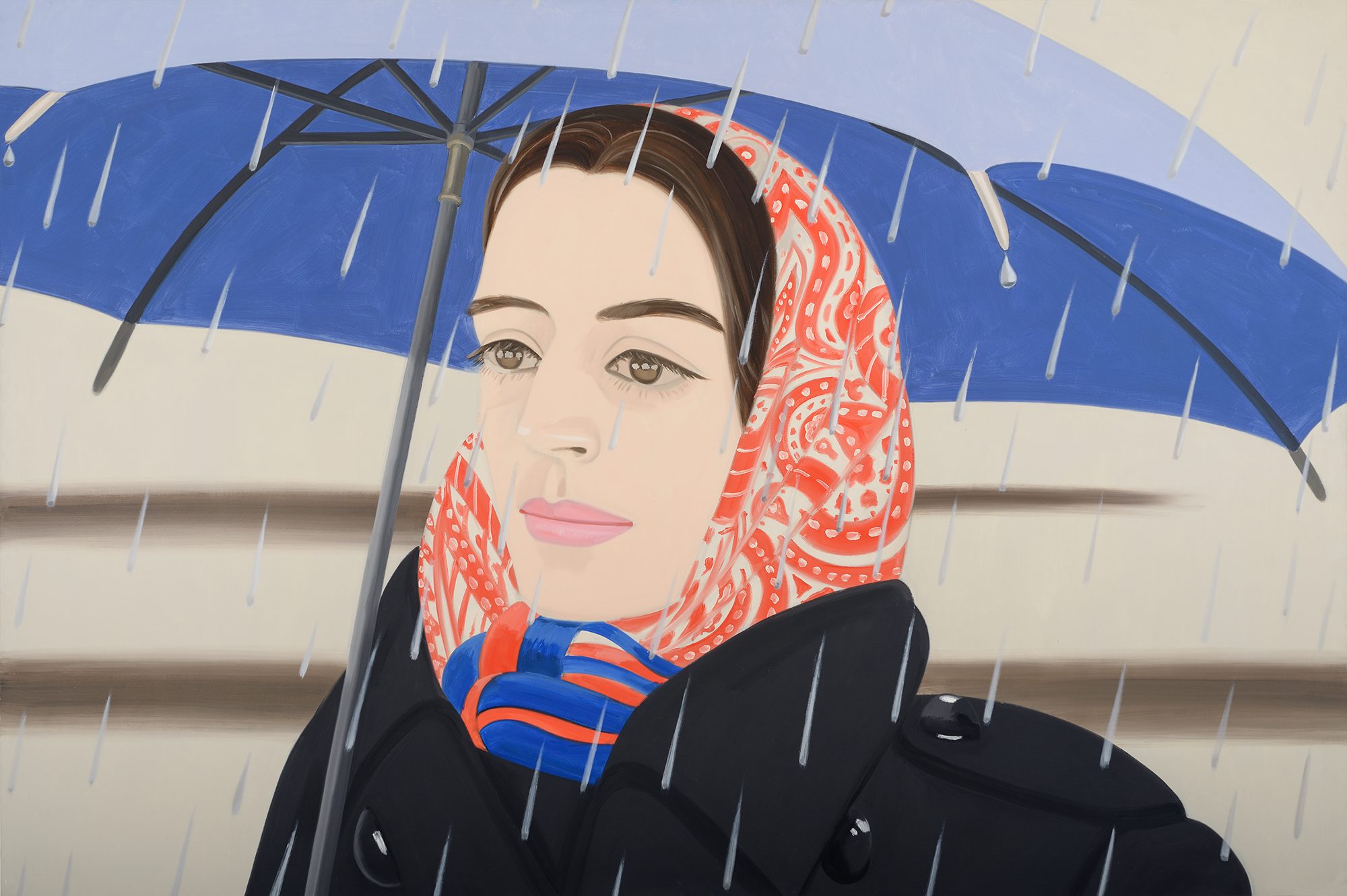 Museum Voorlinden presenteert vol trots een tentoonstelling van de legendarische Amerikaanse schilder Alex Katz. © Alex Katz, Blue Umbrella 2, 1972, c/o Pictoright Amsterdam 2023 - Private Collection, New York